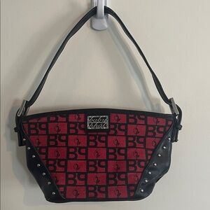 Vintage Baby Phat Shoulder Bag‎ Monogram Y2K Red Black Studded Hip Hop Glam